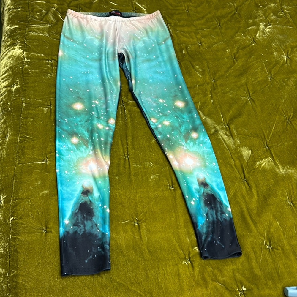 Insanity clothing galaxy leggings m/l ModCloth pinup hippie yoga